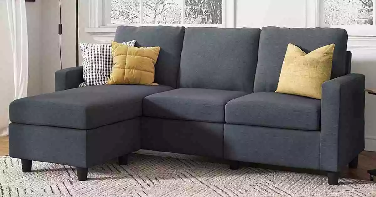 HONBAY Convertible Sectional Sofa Couch Most Durable Couches For Families